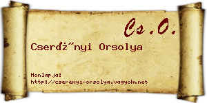 Cserényi Orsolya névjegykártya