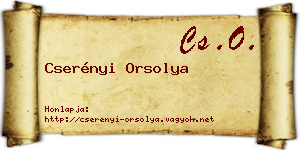 Cserényi Orsolya névjegykártya